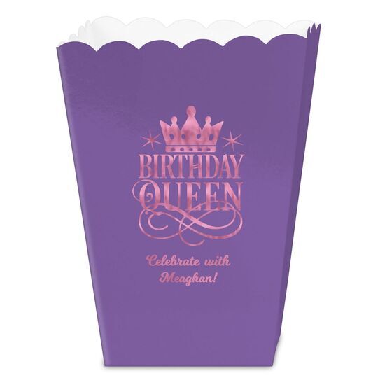 Birthday Queen Mini Popcorn Boxes